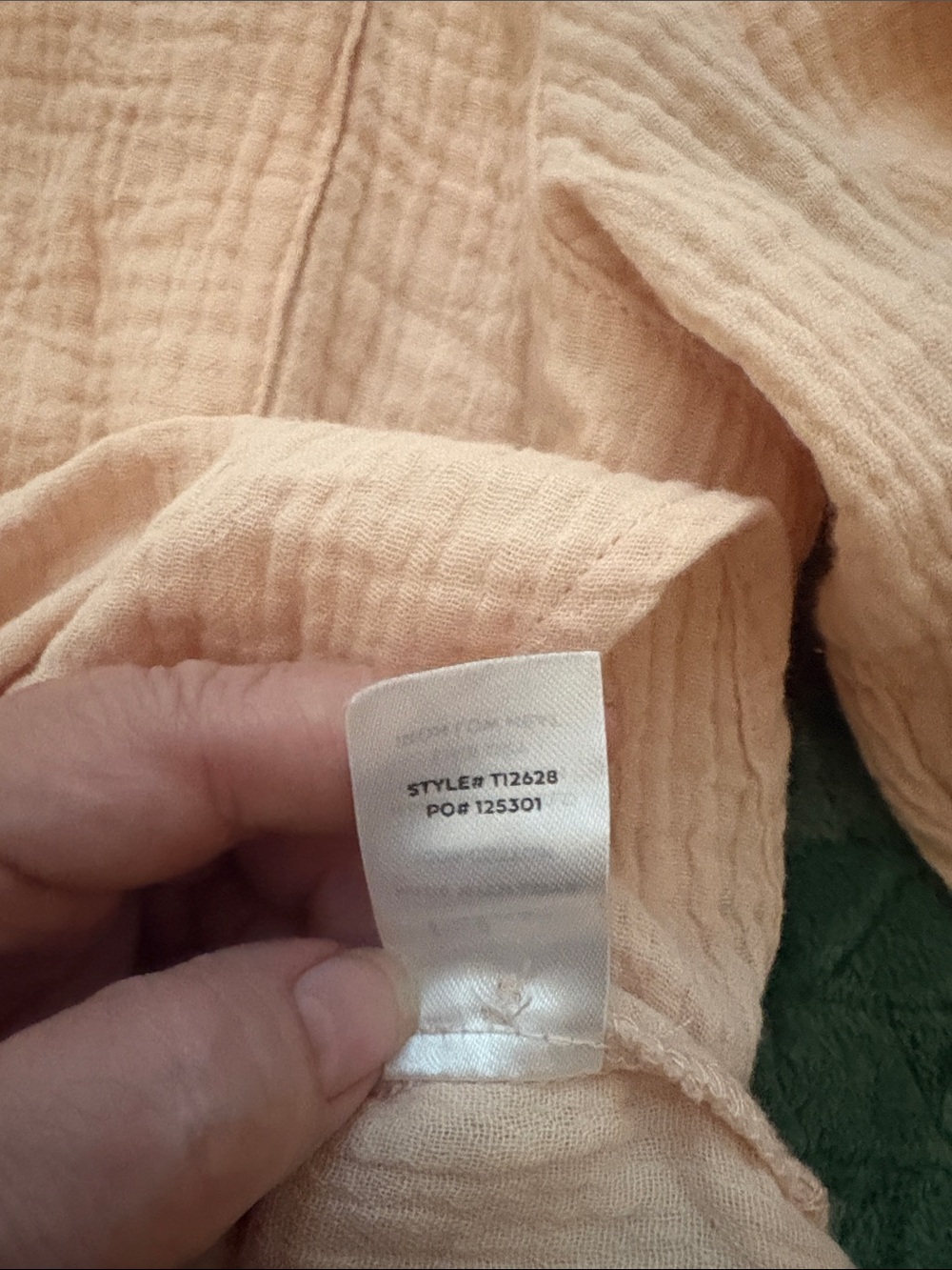 Lulus Easy To See Peach Oversized Button Up Top Crinkly Cotton Small - Picture 6 of 7